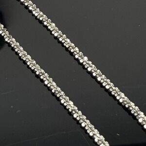 925 Sterling Silver Margarita Sparkle Rock Chain Necklace 1.5mm ITALY 16"